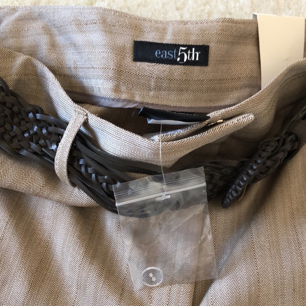 East 5th Capri gaucho pants in tan herringbone - Picture 4 of 4